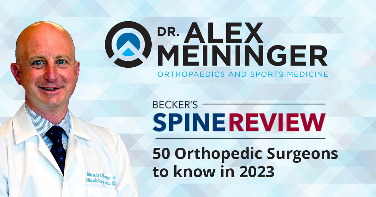 Dr Alex Meininger - 50 orthopedic surgeons to know in 2023